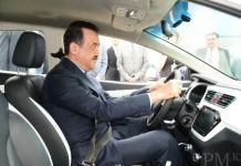 Масимову дали порулить электромобилем в Костанае Масимову дали порулить электромобилем в Костанае